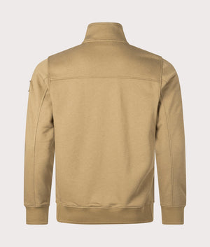 Belstaff Centenary Full Zip Sweatshirt in British Khaki, 100% Cotton at EQVVS. Back Shot. 