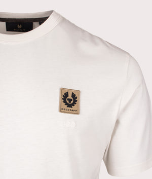 Belstaff Centenary Patch T-Shirt in Chalk. 100% Cotton. At EQVVS Menswear. Logo shot