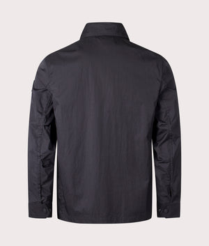 Belstaff Depot Overshirt in Black. Back angle shot at EQVVS.