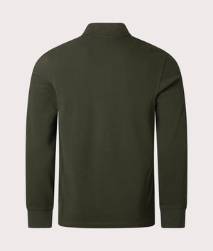 Belstaff Long Sleeved Polo Shirt in Tile Green by Belstaff. EQVVS Shot.