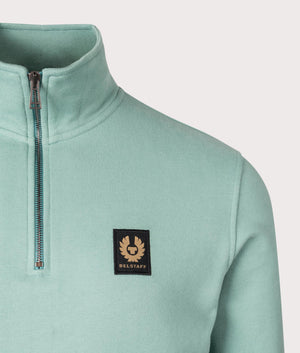 Belstaff Quarter Zip Sweatshirt in Oil Blue. EQVVS Shot.