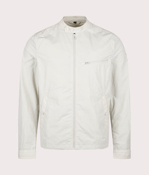 Belstaff Walkham Jacket in Stone Beige at EQVVS. Front shot. 