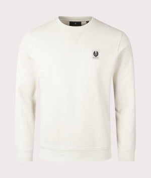 Belstaff Sweatshirt in Stone Beige, 100% Cotton. At EQVVS Menswear. Front detail shot 