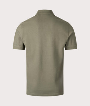 Belstaff Polo Shirt in Surplus Green, 100% Cotton. At EQVSS Menswear. Back shot.  