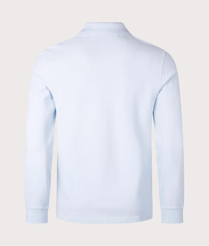 Belstaff Long Sleeved Polo Shirt in Sky Blue, 100% Cotton. At EQVVS Menswear. Back shot