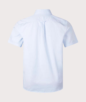 Belstaff Short Sleeve Scale Shirt in Sky Blue, 100% Cotton. At EQVVS Menswear. Back shot