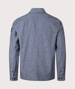 Belstaff CS60 Overshirt in Chambray. Shot at EQVVS.  Back shot. 