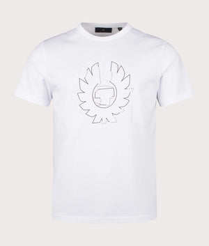 Belstaff Deconstructed Phoenix Graphic T-Shirt in white. EQVVS Front Shot.