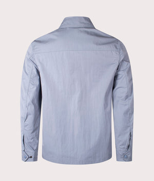 Belstaff Drome Overshirt in Blue Flint, Cotton/Nylon blend. At EQVVS Menswear. Back shot