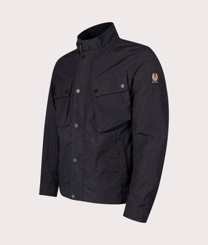 Belstaff Service Racemaster Jacket in Black at EQVVS. Side shot. 