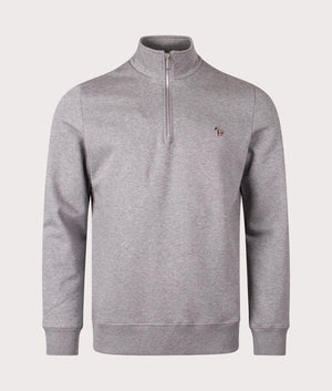 PS Paul Smith Quarter Zip Zebra Sweatshirt in Grey Melange at EQVVS front Shot