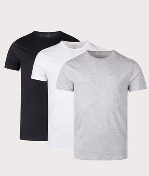 
Paul Smith, 3 Pack Logo Lounge T-Shirts, black/ white/ grey, Eqvvs Menswear, front shot angle
