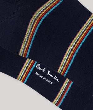 Paul Smith, Signature Block Socks, Navy, Eqvvs Menswear, detailed shot angle