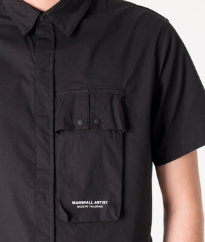 Gaberdine-Short-Sleeve-Shirt-Black-Marshall-Artist-EQVVS