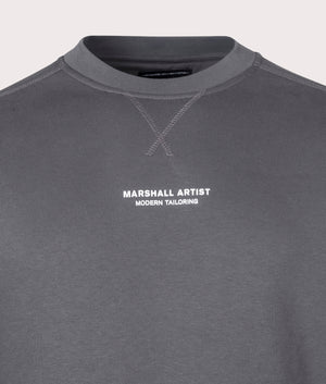 Relaxed-Fit-Siren-Crew-Neck-Sweatshirt-Gull-Grey-Marshall-Artist-EQVVS-Detail-Image 