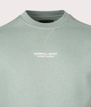 Relaxed-Fit-Siren-Crew-Neck-Sweatshirt-Oxide-Green-Marshall-Artist-EQVVS-Detail-Image