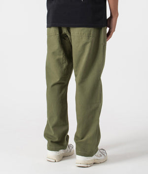 Service Works Canvas Chef Pants in Olive Organic Cotton at EQVVS Menswear Back Shot