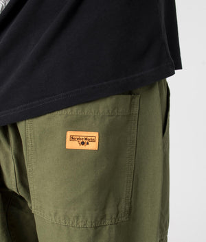 Service Works Canvas Chef Pants in Olive Organic Cotton at EQVVS Menswear Detail Shot