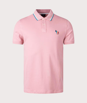 Zebra Emblem Polo Shirt, Powder Pink, PS Paul Smith, EQVVS, Mannequin front shot