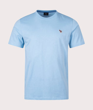 Zebra T-Shirt in Light Blue by PS Paul Smith. EQVVS Front Angle Shot.