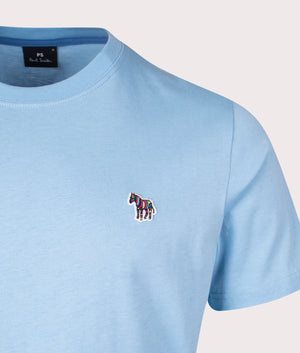 Zebra T-Shirt in Light Blue by PS Paul Smith. EQVVS Detail Shot.