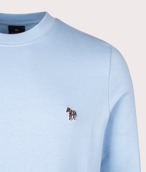 Zebra Sweatshirt in Light Blue by PS Paul Smith. EQVVS Detail Shot.