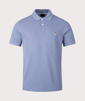 Zebra Polo Shirt in Greyish Blue by PS Paul Smith. EQVVS Shot. 