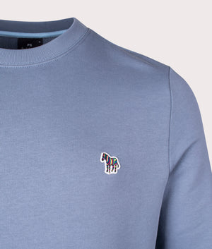 Zebra Sweatshirt in Grey Blue by PS Paul Smith. EQVVS Shot.