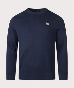 Zebra Badge Sweatshirt in Very Dark Navy by PS Paul Smith. EQVVS Shot.