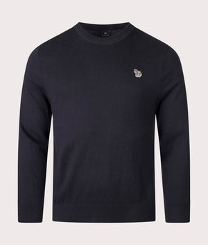 Zebra Badge Sweatshirt in Black by Paul Smith. EQVVS Shot. 