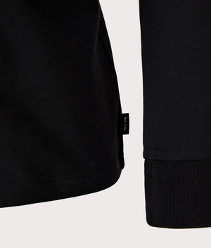 PS Paul Smith Long Sleeve Zip in Shirt Black with Grey Features. At EQVVS Menswear Logo Tag Shot