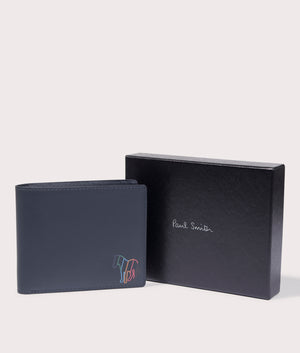 Paul Smith, Wallet Billfold, Navy, Eqvvs Menswear, front shot angle