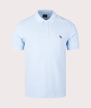 Zebra Polo Shirt in Light Blue by PS Paul Smith. EQVVS Front Shot.