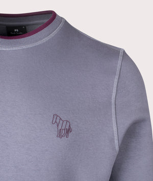 PS Paul Smith Zebra Mono Sweatshirt in Slate Grey. EQVVS Detail Shot