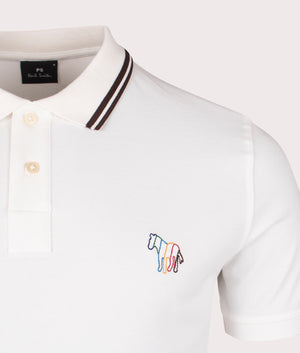 Paul Smith, Zebra Emblem Polo Shirt, off white, Eqvvs Menswear, detailed shot angle