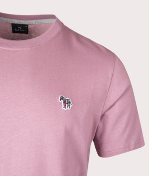 Paul Smith, Organic Cotton Zebra T-Shirt, Mauve, Eqvvs Menswear, detailed shot angle
