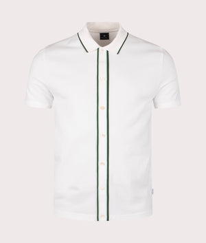 Paul Smith, Button Front Polo Shirt, off white, Eqvvs Menswear, front shot angle