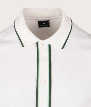 Paul Smith, Button Front Polo Shirt, off white, Eqvvs Menswear, detailed shot angle