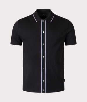 Paul Smith, Button Front Polo Shirt, black, Eqvvs Menswear, front shot angle