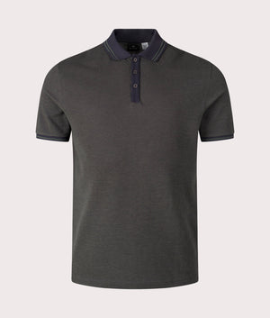 Polo Shirt in Very Dark Navy by PS Paul Smith at EQVVS. Front Angle Shot.