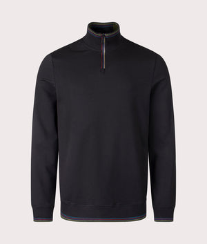 Paul Smith, Quarter Zip Sweatshirt, black, Eqvvs Menswear, front shot angle