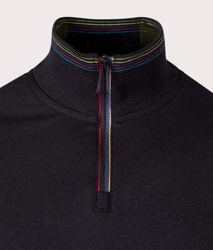 Paul Smith, Quarter Zip Sweatshirt, black, Eqvvs Menswear, detailed shot angle