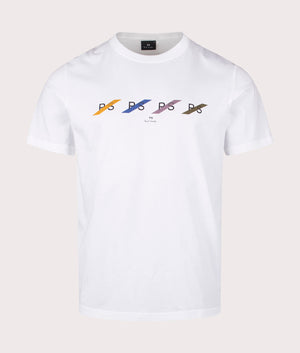 
Paul Smith, Multi Row 'P' Print T-Shirt, white, Eqvvs Menswear, front shot angle