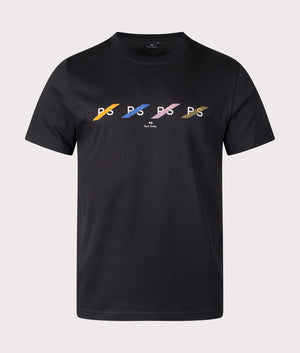 Paul Smith, Multi Row 'P' Print T-Shirt, black, Eqvvs Menswear, front shot angle