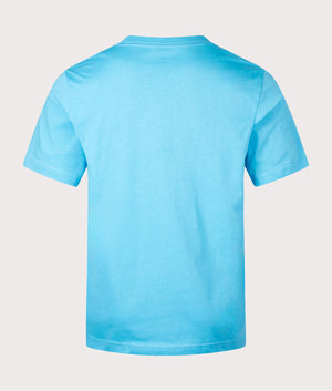 PS Paul Smith Organic Cotton Zebra T-Shirt in Turquoise Blue. EQVVS Back Angle Shot.