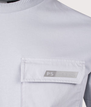 PS Paul Smith Pocket T-Shirt in Grey. Shot at EQVVS. Detail shot. 