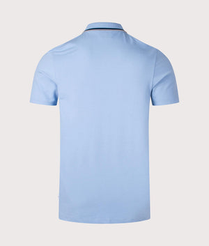 PS Paul Smith Quarter Zip Polo Shirt in Light Blue. Shot at EQVVS. Back shot. 