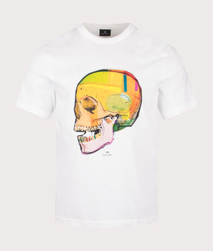 PS Paul Smith Skull T-Shirt in White. EQVVS front shot.