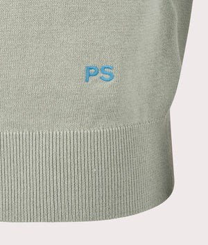 PS Paul Smith SS Polo Knitwear in Pastel Green. EQVVS Detail Shot.