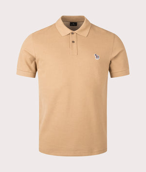 Zebra Polo Shirt in Camel Brown by PS Paul Smith. EQVVS Front Shot.